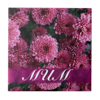 Azulejo De Cerámica Madre personalizada de flor rosa
