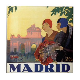 Azulejo De Cerámica Madrid Temporada de Primavera - poster del arte