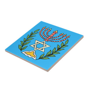 Azulejo De Cerámica Magen persa David Menorah