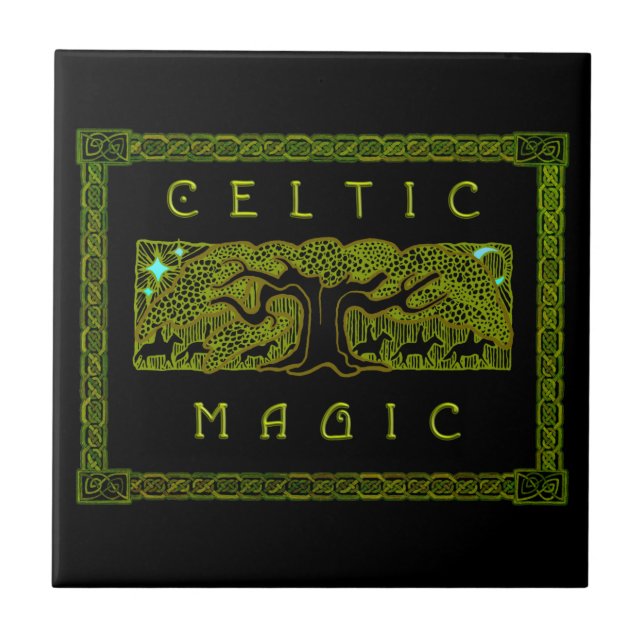 Azulejo De Cerámica Magia celta - El Gran Árbol (Frente)