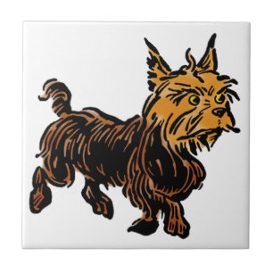 Azulejo De Cerámica Mago vintage de Oz, Toto el cachorro de perro lind