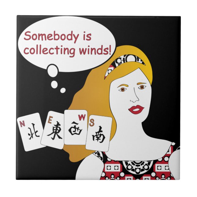 Azulejo De Cerámica Mah Jongg Sayings Winds Tile (Frente)