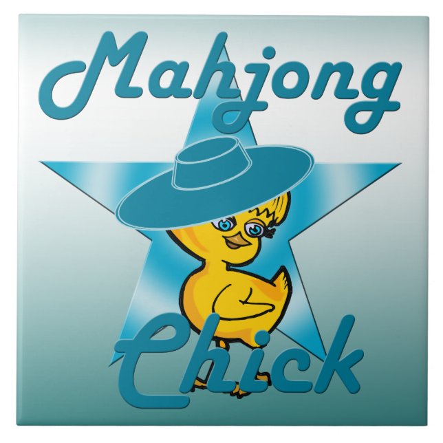 Azulejo De Cerámica Mahjong Chick #7 (Frente)