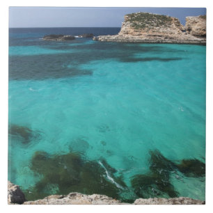 Azulejo De Cerámica Malta, isla de Comino, La Laguna Azul