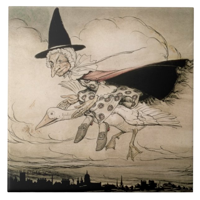 Azulejo De Cerámica Mamá ganso, frontispiece de la 'mamá ganso el Ol (Frente)