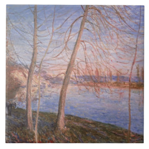 Azulejo De Cerámica Mañana del invierno de Alfred Sisley el  