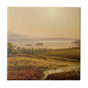 Azulejo De Cerámica Mañana en Lago Maggiore