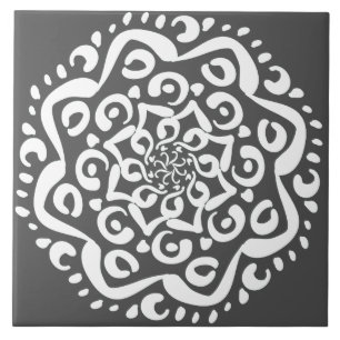 Azulejo De Cerámica Manatee Mandala