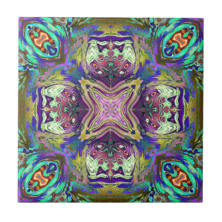 Azulejo De Cerámica Mandala abstracta y colorida