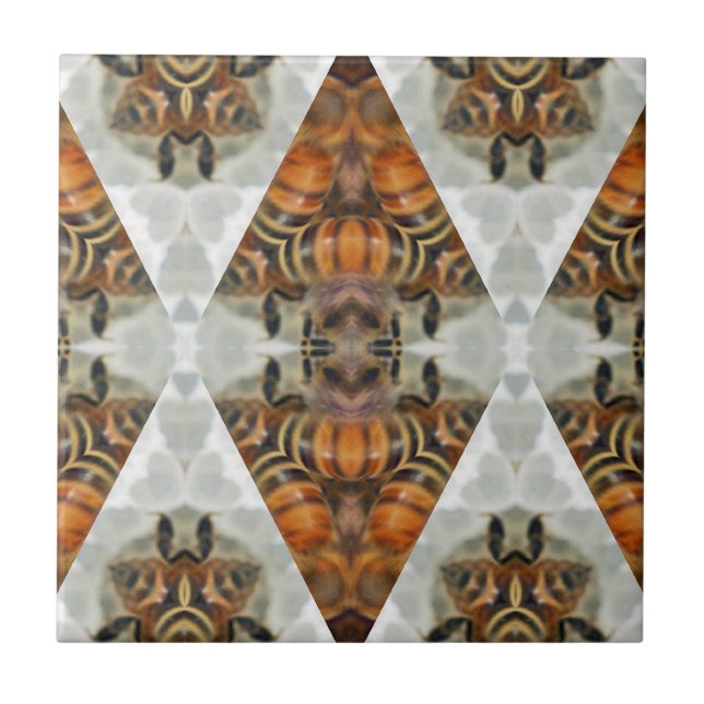 Azulejo De Cerámica Mandala de la abeja de la miel (Frente)