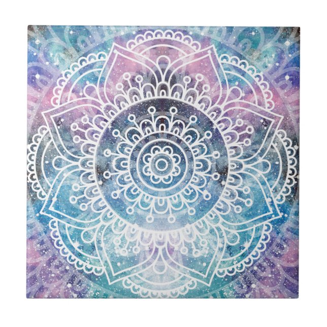Azulejo De Cerámica Mandala de la galaxia (Frente)