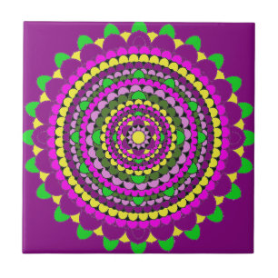 Azulejo De Cerámica Mandala del pétalo