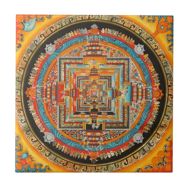 AZULEJO DE CERÁMICA MANDALA ESOTÉRICA III DE KALACHAKRA (Frente)