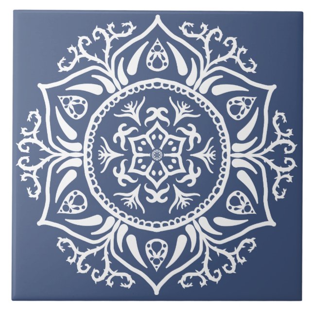 Azulejo De Cerámica Mandala nocturna (Frente)
