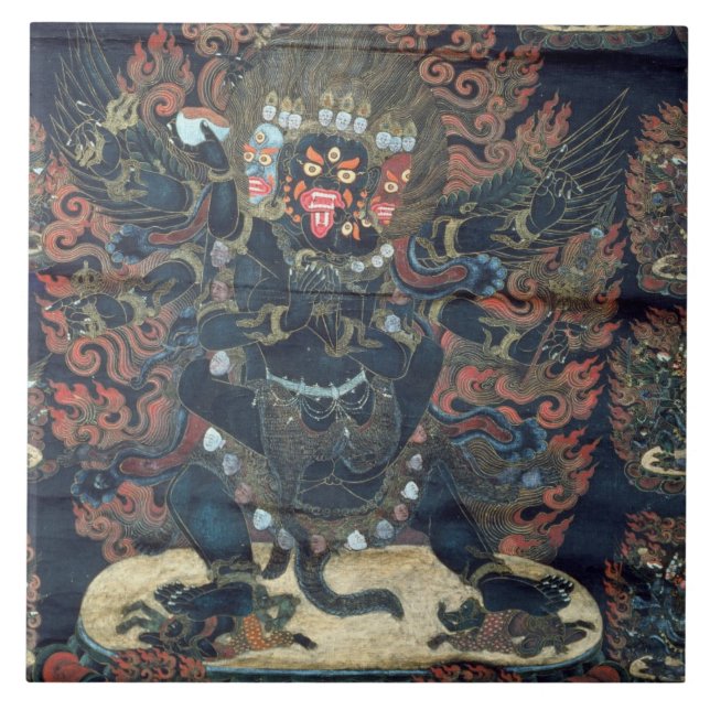 Azulejo De Cerámica Mandala (pergamino pintado) (Frente)