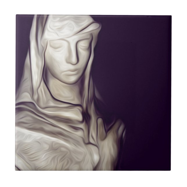 Azulejo De Cerámica mano en el corazón (Frente)