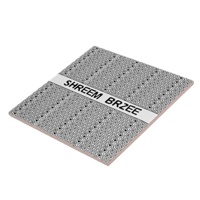 Azulejo De Cerámica Mantra del dinero del canto blanco Shreem Brzee (Lado)
