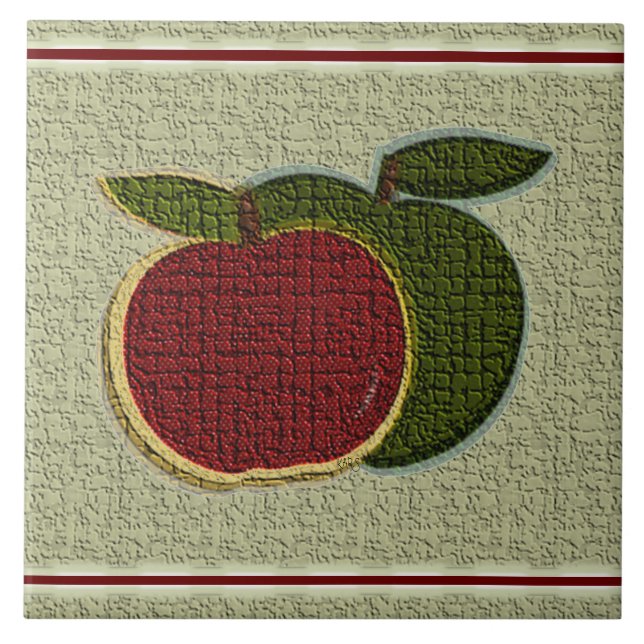Azulejo De Cerámica Manzanas texturadas (Frente)