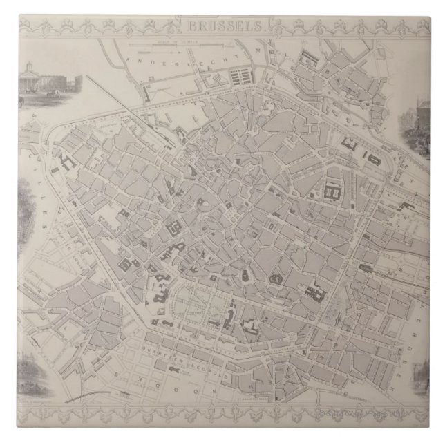 Azulejo De Cerámica Mapa antiguo de Bélgica (Frente)