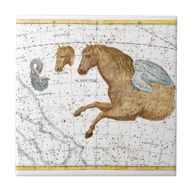 Azulejo De Cerámica Mapa celeste Pegasus (Frente)