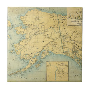Azulejo De Cerámica Mapa de Alaska