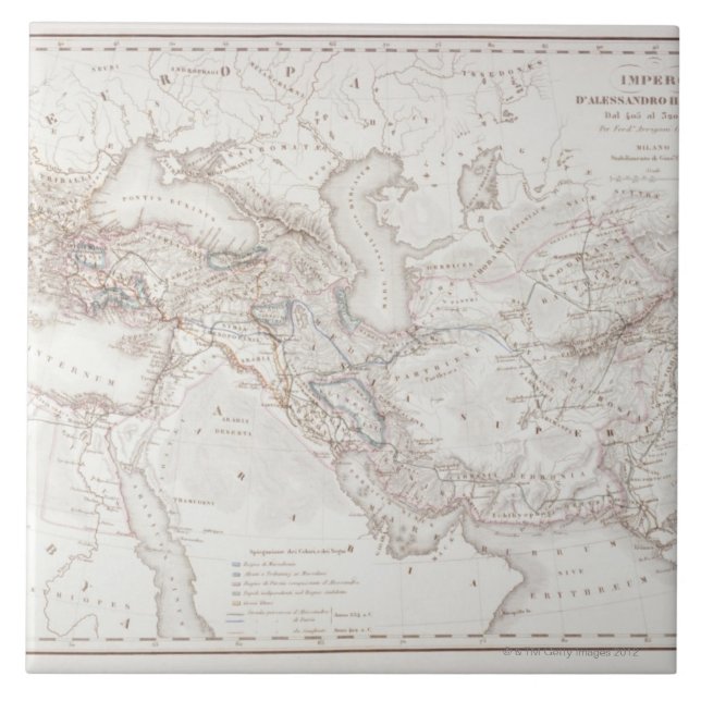 Azulejo De Cerámica Mapa de Alexander el imperio de los Greats (Frente)