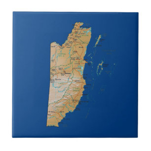 Azulejo De Cerámica Mapa de Belice