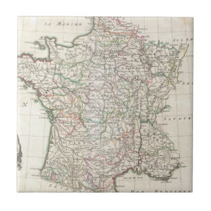 Azulejo De Cerámica Mapa de época de Francia (1771)