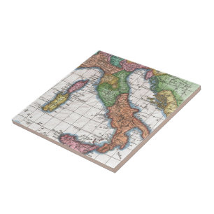 Azulejo De Cerámica Mapa de época de Italia (1780)