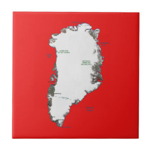 Azulejo De Cerámica Mapa de Groenlandia