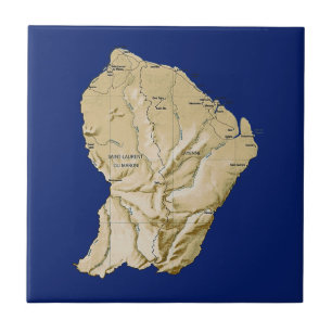 Azulejo De Cerámica Mapa de Guyane