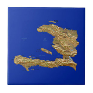 Azulejo De Cerámica Mapa de Haití en mosaico