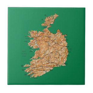 Azulejo De Cerámica Mapa de Irlanda en mosaico