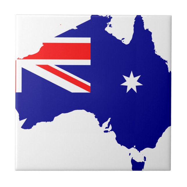 Azulejo De Cerámica Mapa de la bandera de Australia (Frente)