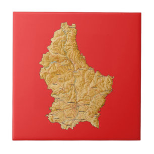 Azulejo De Cerámica Mapa de Luxemburgo
