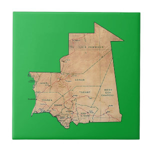 Azulejo De Cerámica Mapa de Mauritania