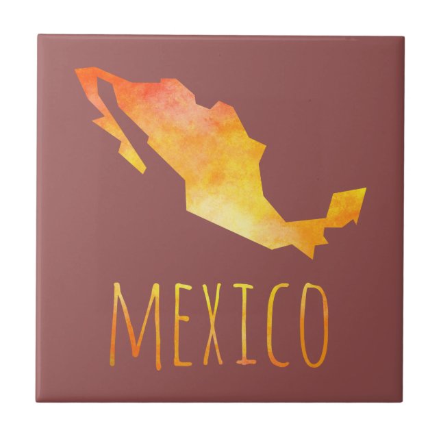 Azulejo De Cerámica Mapa de México (Frente)