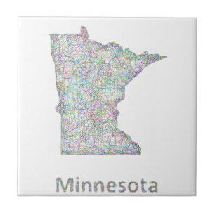 Azulejo De Cerámica Mapa de Minnesota