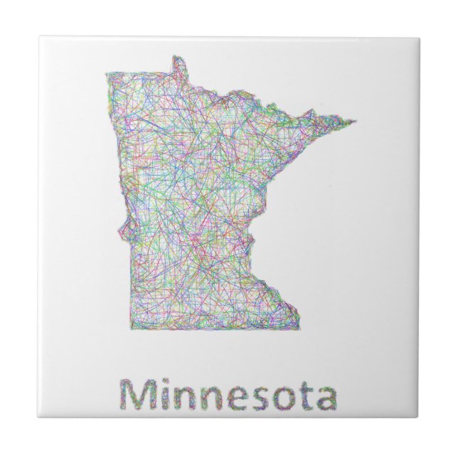 Azulejo De Cerámica Mapa de Minnesota (Frente)