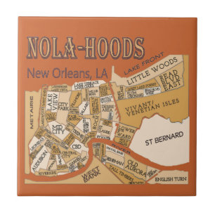 Azulejo De Cerámica Mapa de Nola-Hoods