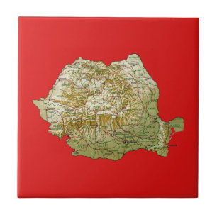 Azulejo De Cerámica Mapa de Rumania