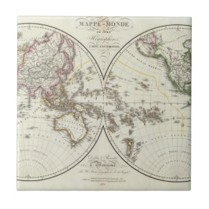 Azulejo De Cerámica Mapa del atlas de París