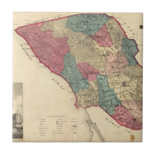 Azulejo De Cerámica Mapa del condado de Sonoma California