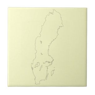 Azulejo De Cerámica Mapa del esquema de Suecia