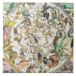 Azulejo De Cerámica Mapa del hemisferio meridional, 'del Celestia