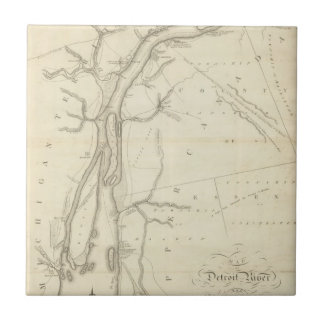 Azulejo De Cerámica Mapa del río Detroit