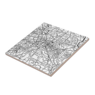 Azulejo De Cerámica Mapa del vintage de Londres Inglaterra (1911)