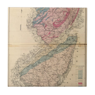 Azulejo De Cerámica Mapa geológico de New Jersey