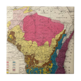 Azulejo De Cerámica Mapa geológico de Wisconsin