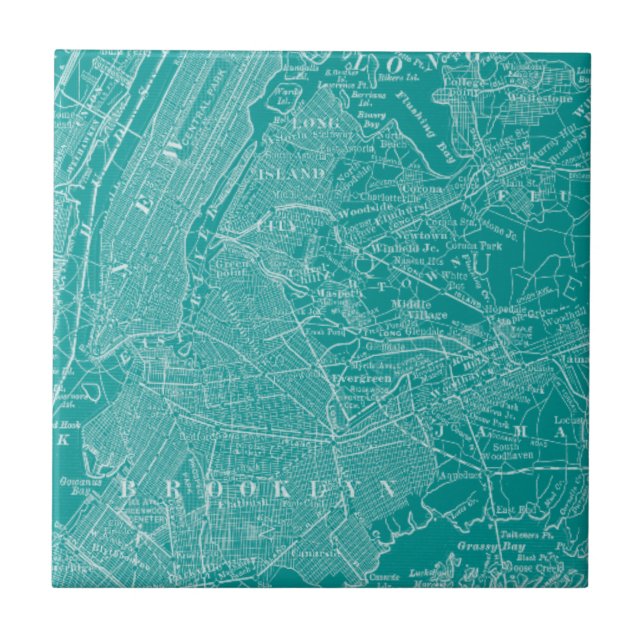 Azulejo De Cerámica Mapa gráfico de Nueva York (Frente)